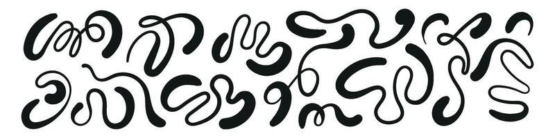 Wavy, fluid pattern with organic shapes. Groovy doodle liquid design. Flat illustration isolated on white background. vector