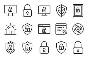Security, privacy, information, related editable icon set isolated flat illustration white background vector
