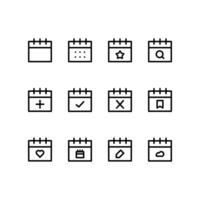 Calendar icon set. Date icon set. Icon set. vector