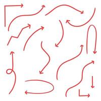 Set of thin line arrows vector