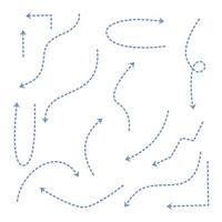 Set of dotted lines spiral arrows vector