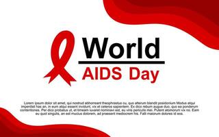 Red ribbon for World AIDS Day on a white background. vector