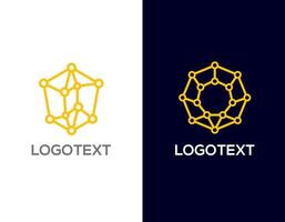Abstract Network Connection Node logo design vector