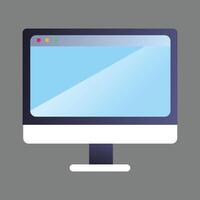 Computer monitor icon Flat illustration Isolated on plain background vector