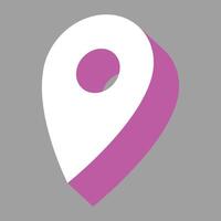 Pin pointer location illustration on gray background vector