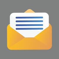 Envelope mail open communication icon on gray background vector