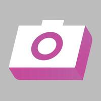 Camera 3d icon isolated on the gray background vector