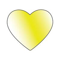 Yellow Heart Flat Style on white background vector