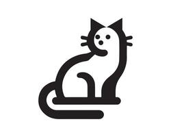 A black and white cat icon on a white background vector