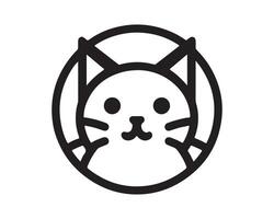 A black and white cat icon in a circle vector