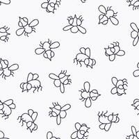 Outline Bunch of Fly Seamless Pattern illustration Design vector