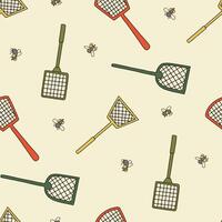 Bug Fly Swatter Seamless Pattern illustration Design vector