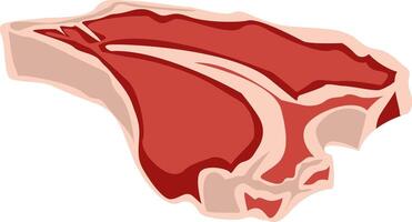 Raw T-Bone Steak Illustration Design vector