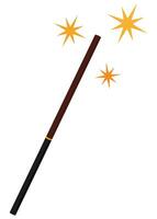 Magician wand stick flat icon isolated on white background vector