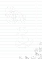 sheet of notebook paper with contours of snakes symbol of the year 2025 vector