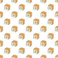 Seamless pattern with sushi roll for decorative print, wrapping paper, menu, wallpaper and fabric vector