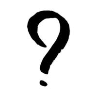 Hand drawn ink question mark illustration in sketch style. Single element for design vector
