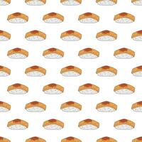 Seamless pattern with sushi for decorative print, wrapping paper, menu, wallpaper and fabric vector