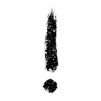 Hand drawn ink exclamation mark illustration in sketch style. Single element for design vector