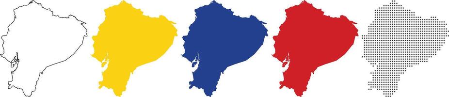 Ecuador map detailed in outline, flat, dotted style vector