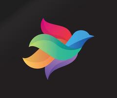 Abstract bird color logo vector