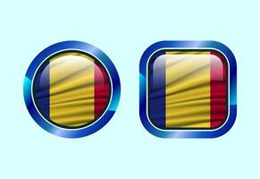 Glossy flag button of Republic of the Congo, High quality web button design vector