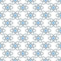 Chemical pattern with atomic nucleus, infinite, seamless texture vector