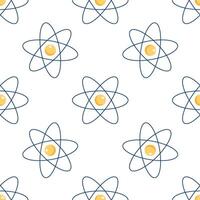 Chemical pattern. The nucleus of an atom with electron orbits. Infinite texture vector