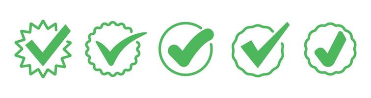 Set of green check marks. Green tick. Correct. Trendy icons. Symbol sign. Hand drawn. Doodle. . Grunge textures. Brush. Ok. Verified. Textbox and checkbox. Frame vote. Button. Yes vector