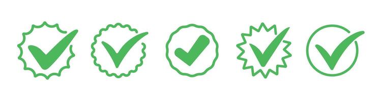 Set of green check marks. Green tick. Correct. Trendy icons. Symbol sign. Hand drawn. Doodle. . Grunge textures. Brush. Ok. Verified. Textbox and checkbox. Frame vote. Done vector