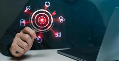 Business development strategy concept with target focus photo