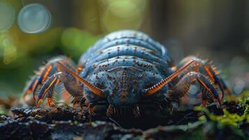 An up close look at the crustacean with exotic red coloration. photo
