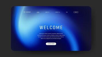 abstract blue gradient wave landing page design for website UI vector