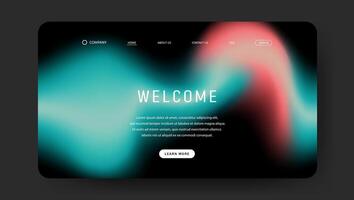 retro futuristic landing page background with gradient mesh, Website UI design vector