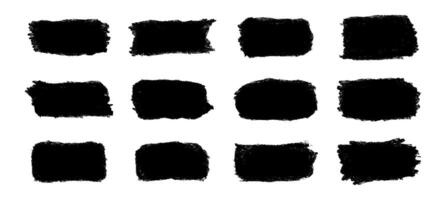 Set of brush frames. Lines and Underline. Textbox. Speech. Border and scribble. Smear. Grunge texture. Charcoal. Chalked and black watercolor. Shapes and elements. Hand drawn crayon. Doodle. vector