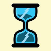 a blue hourglass with lightning coming out of it vector