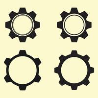 four gears on a yellow background vector