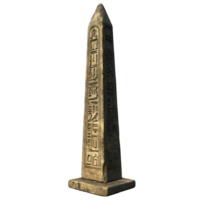 Egyptian Obelisk with Detailed Hieroglyphics on Isolated Background png