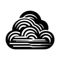 A black and white illustration of a cloud vector