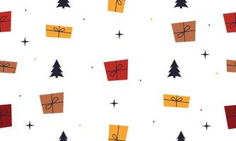 Christmas wrapping paper background. Gift box seamless pattern. Christmas pattern vector