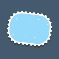 blue round square shape blank stamp in flat design. vector