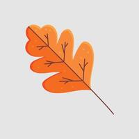 dry autumn leaf in flat design. vector