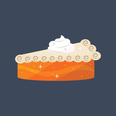 creamy cake in flat design.
