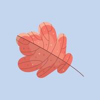 dry autumn leaf in flat design. vector