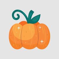shiny pumpkin fruit in flat design. vector