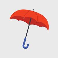 red umbrella in flat design. vector