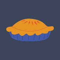 Apple pie in flat design. vector