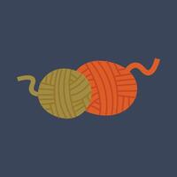 ball of yarns in flat design. vector