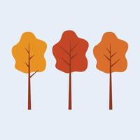 autumn tree in flat design. vector