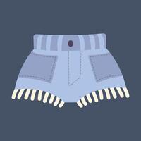 Denim Short pants in flat design. vector